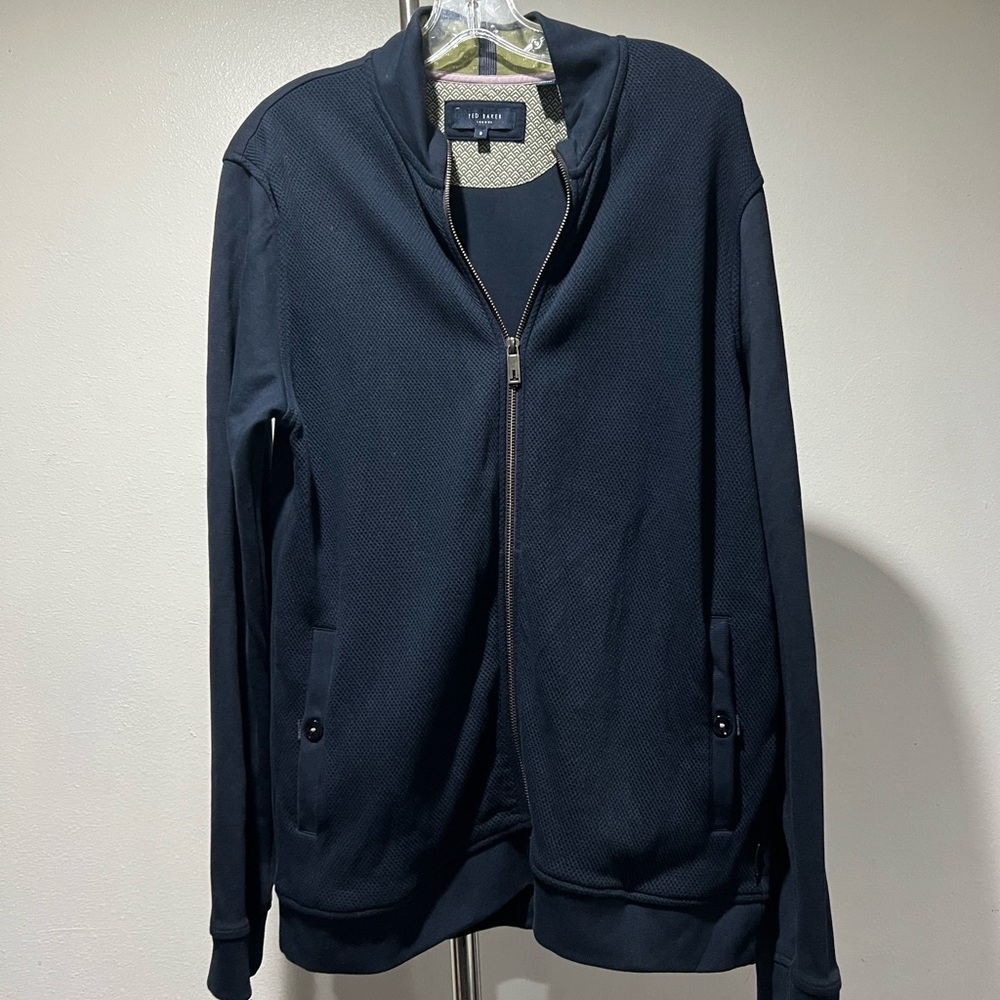 Ted Baker Men's Navy Zip-Up Sweater